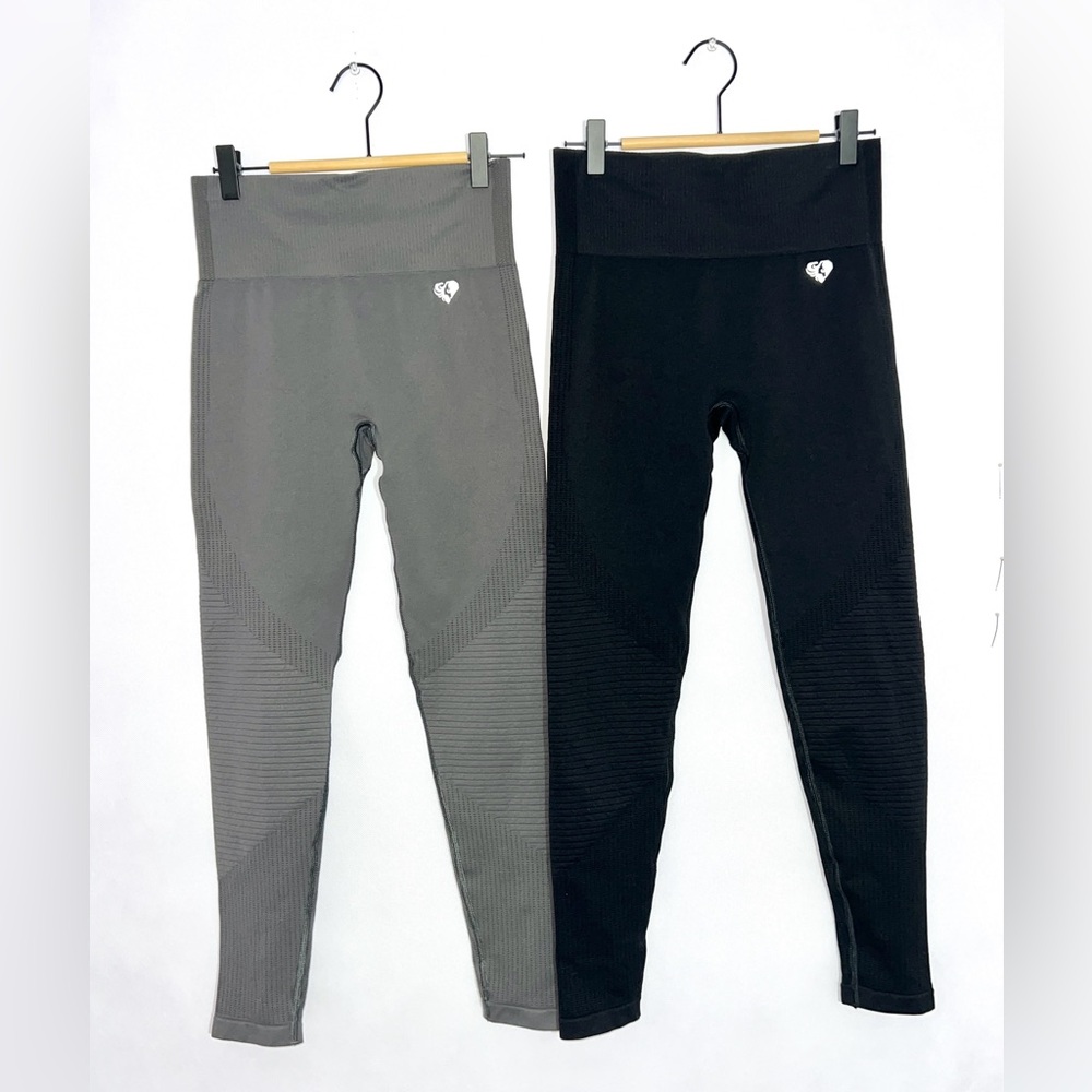 Bundle of 2 Women's Best Power‎ Seamless
Leggings Black Grey